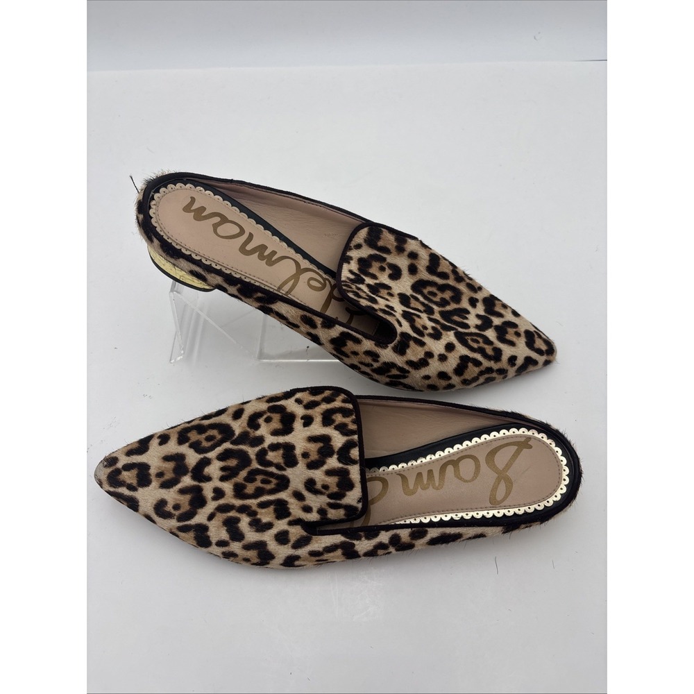 Sam Edelman Augustine Womens Size 6.5Leopard Genuine Calf-Hair Mule Loafer Shoes